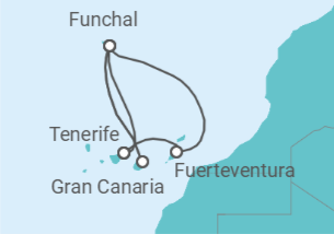 Itinerario del Crucero Islas Canarias - Costa Cruceros