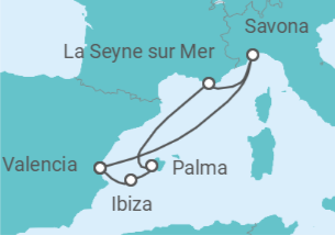 Itinerario del Crucero España, Francia, Italia - Costa Cruceros