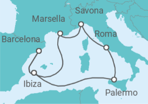 Itinerario del Crucero España, Italia, Francia - Costa Cruceros