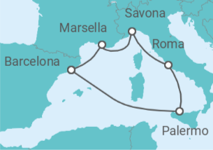 Itinerario del Crucero Italia, Francia - Costa Cruceros