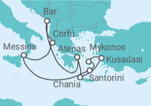 Itinerario del Crucero Grecia, Italia, Turquía - Princess Cruises