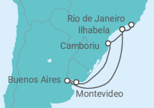 Itinerario del Crucero Brasil, Argentina, Uruguay - Costa Cruceros