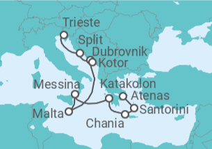 Itinerario del Crucero desde Atenas (Grecia) a Trieste (Italia) - Princess Cruises