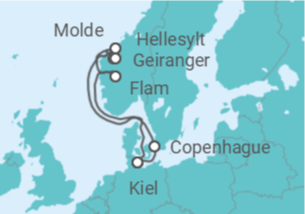 Itinerario del Crucero Noruega, Alemania - MSC Cruceros