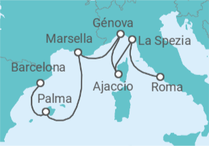Itinerario del Crucero España, Francia, Italia - Princess Cruises