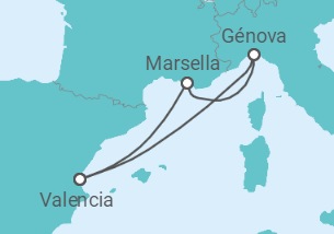Itinerario del Crucero España, Francia - MSC Cruceros