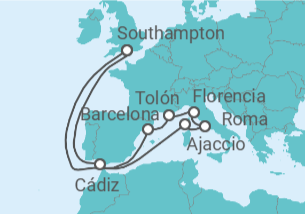 Itinerario del Crucero España, Francia, Italia - Princess Cruises
