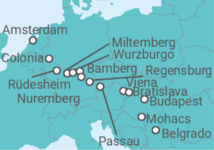 Itinerario del Crucero Gran Travesía Fluvial Europea - Crucemundo