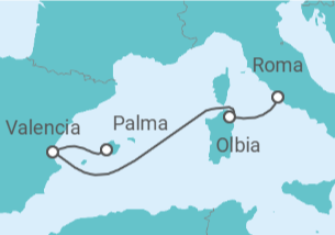 Itinerario del Crucero España, Italia - Costa Cruceros