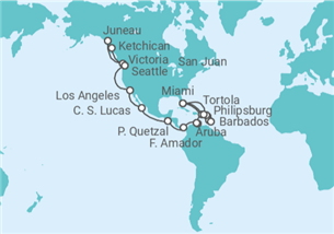 Itinerario del Crucero Caribe Completo - Cunard