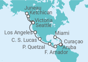 Itinerario del Crucero Alaska - Cunard