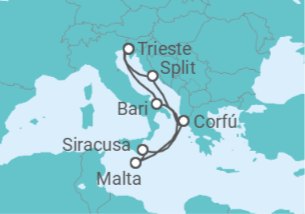 Itinerario del Crucero Italia, Grecia, Malta, Croacia - Costa Cruceros
