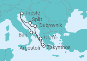 Itinerario del Crucero Grecia, Croacia, Italia - Costa Cruceros