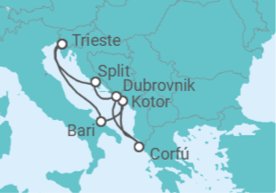 Itinerario del Crucero Italia, Montenegro, Grecia, Croacia - Costa Cruceros
