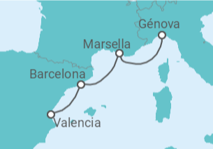 Itinerario del Crucero España, Francia - MSC Cruceros