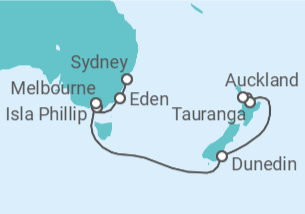 Itinerario del Crucero Australia, Nueva Zelanda - Norwegian Cruise Line