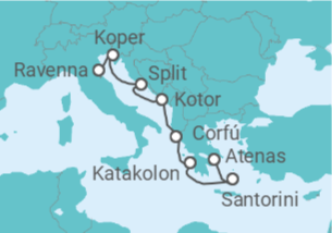Itinerario del Crucero Grecia, Montenegro, Croacia, Eslovenia - Norwegian Cruise Line