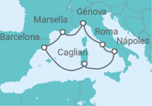 Itinerario del Crucero Italia, Francia, España - Costa Cruceros