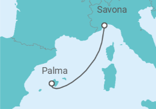 Itinerario del Crucero España - Costa Cruceros