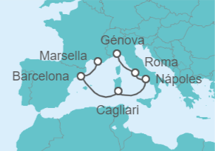 Itinerario del Crucero España, Italia - Costa Cruceros