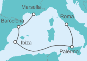 Itinerario del Crucero España, Italia - Costa Cruceros