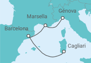Itinerario del Crucero Francia, España - Costa Cruceros
