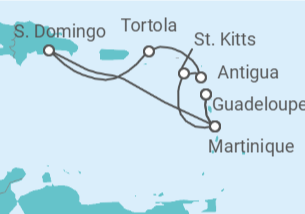 Itinerario del Crucero Martinica, San Cristóbal Y Nieves, Antigua Y Barbuda, Islas Vírgenes - Reino Unido, República Dom... - Costa Cruceros