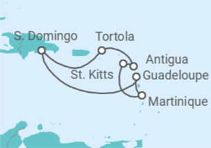 Itinerario del Crucero Guadalupe, Martinica, San Cristóbal Y Nieves, Antigua Y Barbuda, Islas Vírgenes - Reino Unido - Costa Cruceros