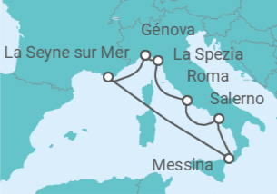 Itinerario del Crucero Francia, Italia - Costa Cruceros