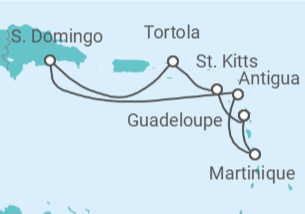 Itinerario del Crucero Antigua Y Barbuda, Martinica, Guadalupe, San Cristóbal Y Nieves, Islas Vírgenes - Reino Unido - Costa Cruceros