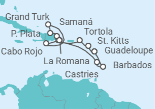 Itinerario del Crucero Caribe Completo - Costa Cruceros