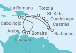 Itinerario del Crucero Caribe Completo - Costa Cruceros