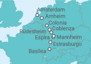Itinerario del Crucero desde Basilea (Suiza) a Amsterdam (Holanda) - Riverside