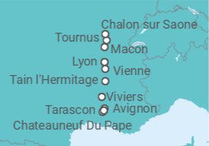 Itinerario del Crucero desde Lyon (Francia) a Aviñon (Francia) - Riverside