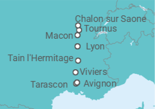 Itinerario del Crucero desde Aviñon (Francia) a Lyon (Francia) - Riverside