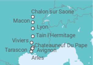 Itinerario del Crucero desde Lyon (Francia) a Aviñon (Francia) - Riverside