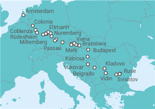 Itinerario del Crucero desde Giurgiu  a Amsterdam (Holanda) - Riverside