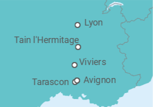 Itinerario del Crucero desde Aviñon (Francia) a Lyon (Francia) - Riverside