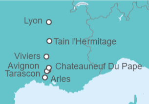 Itinerario del Crucero desde Aviñon (Francia) a Lyon (Francia) - Riverside