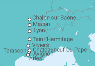 Itinerario del Crucero desde Aviñon (Francia) a Lyon (Francia) - Riverside