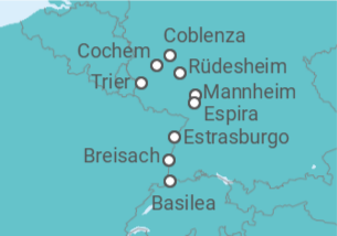 Itinerario del Crucero Alemania, Francia - Riverside