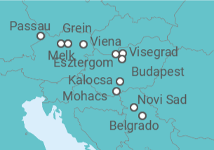 Itinerario del Crucero desde Passau (Alemania) a Belgrado - Riverside