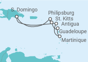 Itinerario del Crucero Antigua Y Barbuda, Martinica, Guadalupe, San Cristóbal Y Nieves, Saint Maarten - Costa Cruceros