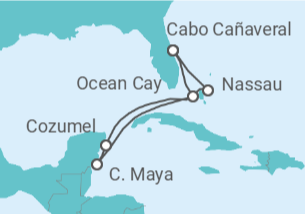 Itinerario del Crucero México, Bahamas - MSC Cruceros