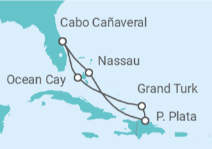 Itinerario del Crucero Bahamas - MSC Cruceros
