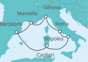 Itinerario del Crucero Italia, Francia, España - Costa Cruceros