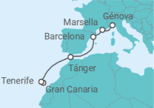 Itinerario del Crucero Islas Canarias - Costa Cruceros