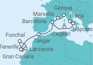 Itinerario del Crucero Islas Canarias - Costa Cruceros