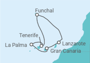 Itinerario del Crucero Islas Canarias - Costa Cruceros