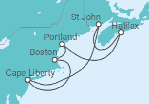 Itinerario del Crucero Estados Unidos (EE.UU.), Canadá - Royal Caribbean